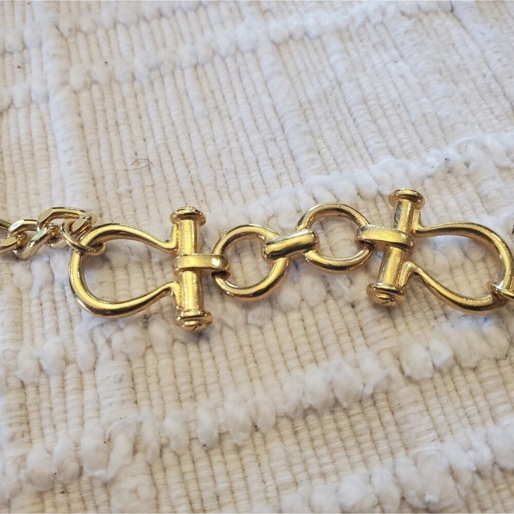 Gold tone anchor nautical convertible toggle clasp long necklace or‎ belt - Picture 2 of 4